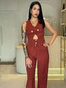 CONJUNTO ALFAIATARIA TERRACOTA